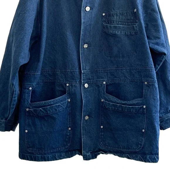 Oversized Vintage Chore Denim Barn Western Jean Jacket - Picture 6 of 10